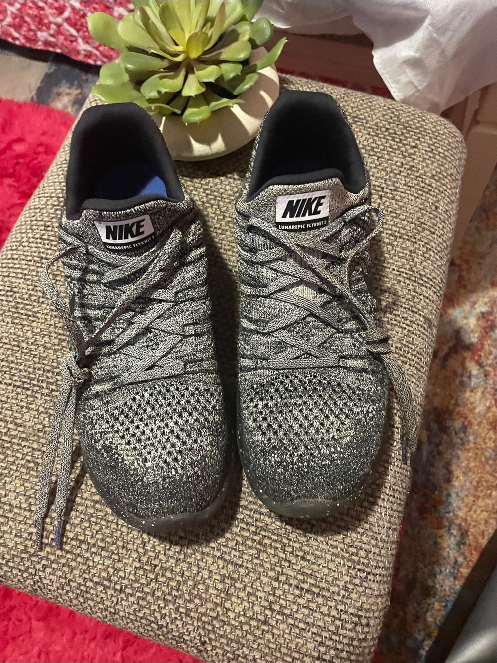 Nike Flyknit Low Top Sneakers in Gray and Black